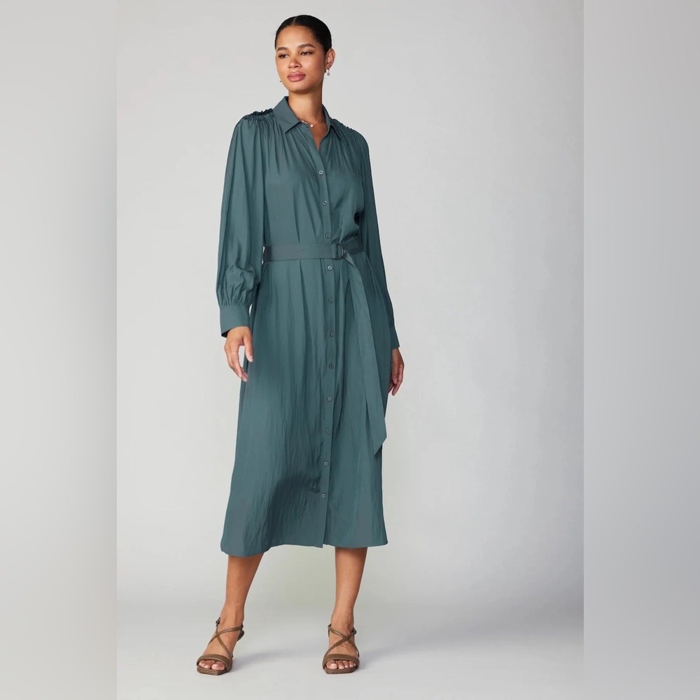 Current Air Blue Long Sleeve Shirt Dress